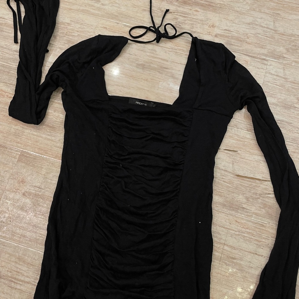 Arden B Black Wool Blend Top